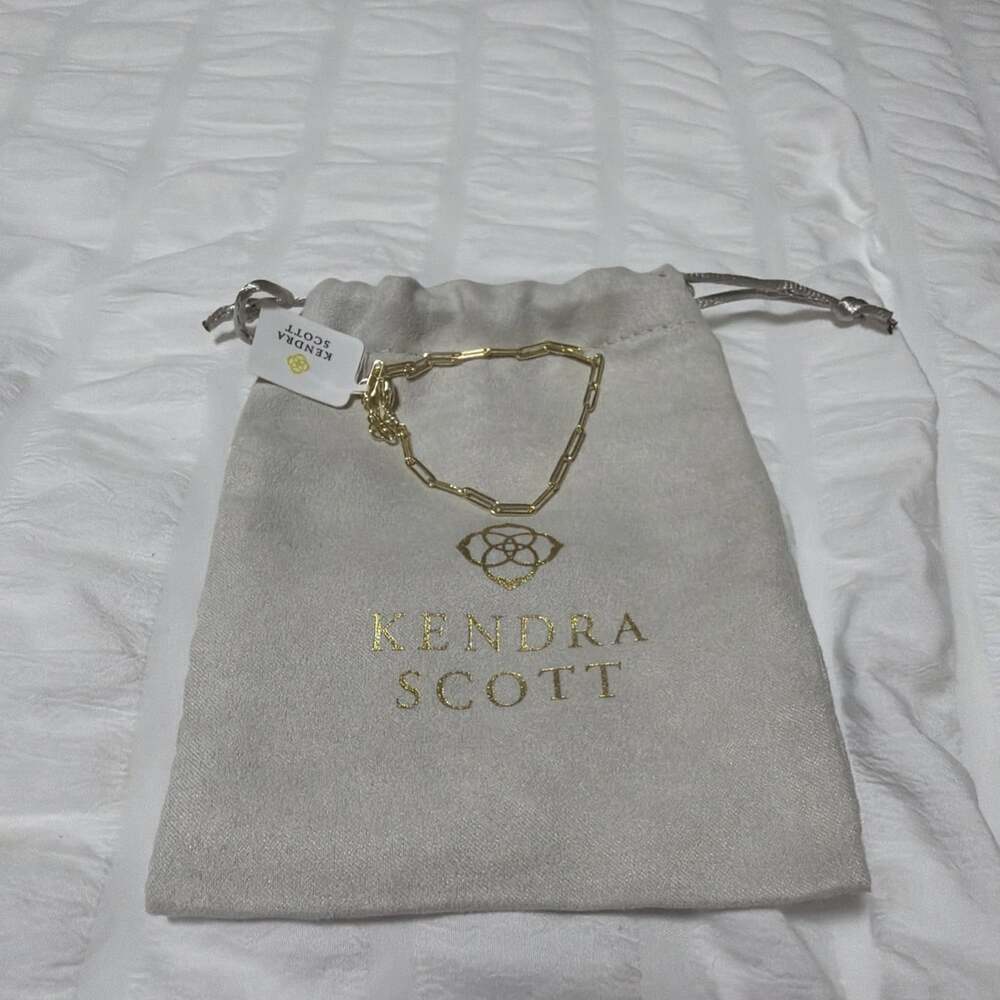 New Kendra Scott Courtney Paperclip Bracelet Gold Plated